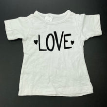 Load image into Gallery viewer, Girls Tiny Little Wonders, white cotton t-shirt / top, GUC, size 000,  