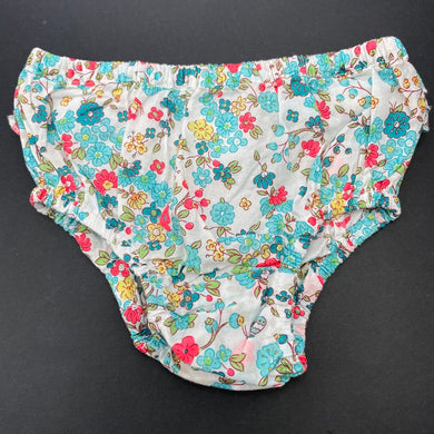 Girls Target, floral cotton nappy cover / bloomers, EUC, size 00,  