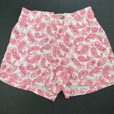 Girls KID, paisley print linen blend shorts, elasticated, EUC, size 7,  