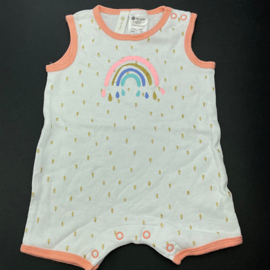 Girls Dymples, cotton romper, rainbow, EUC, size 00,  