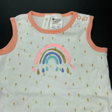 Load image into Gallery viewer, Girls Dymples, cotton romper, rainbow, EUC, size 00,  
