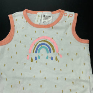 Girls Dymples, cotton romper, rainbow, EUC, size 00,  