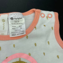 Load image into Gallery viewer, Girls Dymples, cotton romper, rainbow, EUC, size 00,  