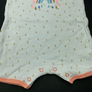 Girls Dymples, cotton romper, rainbow, EUC, size 00,  