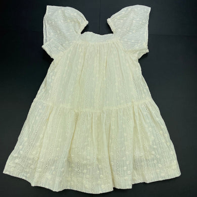 Girls Zara, cotton lined broderie summer dress, EUC, size 4-5, L: 56cm