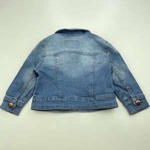 Girls Target, blue stretch denim jacket, poppers, GUC, size 1,  