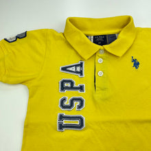 Load image into Gallery viewer, Boys US Polo Assn, yellow cotton polo shirt top, GUC, size 3,  