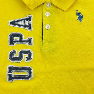 Boys US Polo Assn, yellow cotton polo shirt top, GUC, size 3,  