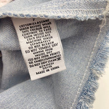 Load image into Gallery viewer, Girls Target, pink &amp; blue stretch denim skirt, adjustable, L: 31cm, NEW, size 7,  