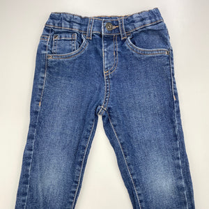 Boys Anko, blue stretch denim jeans, adjustable, Inside leg: 32cm, FUC, size 3,  