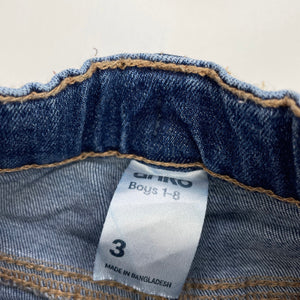 Boys Anko, blue stretch denim jeans, adjustable, Inside leg: 32cm, FUC, size 3,  