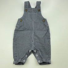 Load image into Gallery viewer, Boys Tu, blue &amp; white stripe cotton overalls, EUC, size 000,  