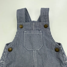 Load image into Gallery viewer, Boys Tu, blue &amp; white stripe cotton overalls, EUC, size 000,  