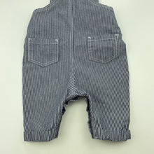 Load image into Gallery viewer, Boys Tu, blue &amp; white stripe cotton overalls, EUC, size 000,  