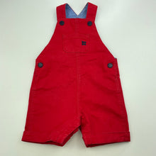 Load image into Gallery viewer, Boys MAINE, red stretch cotton overalls / shortalls, GUC, size 00,  