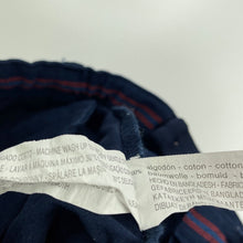 Load image into Gallery viewer, Boys Zara, navy cotton chino pants, adjustable, Inside leg: 29cm, EUC, size 2,  
