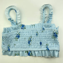 Load image into Gallery viewer, Girls Cotton On, blue floral swim top, EUC, size 7,  