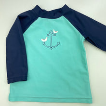 Load image into Gallery viewer, Boys Target, long sleeve rashie + swim shorts, small mark back of top, FUC, size 00,  