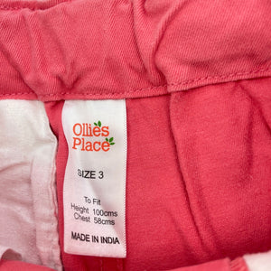 Boys Ollies Place, pink cotton shorts, adjustable, GUC, size 3,  