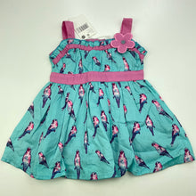 Load image into Gallery viewer, Girls Pumpkin Patch, lined lightweight cotton summer dress, birds, NEW, size 000, L: 36cm