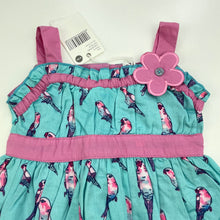 Load image into Gallery viewer, Girls Pumpkin Patch, lined lightweight cotton summer dress, birds, NEW, size 000, L: 36cm