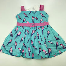 Load image into Gallery viewer, Girls Pumpkin Patch, lined lightweight cotton summer dress, birds, NEW, size 000, L: 36cm