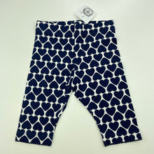 Load image into Gallery viewer, Girls Target, navy &amp; white leggings, elasticated, NEW, size 000,  