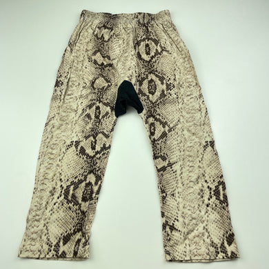 Girls Duke of London, snake print casual pants, elasticated, EUC, size 2,  