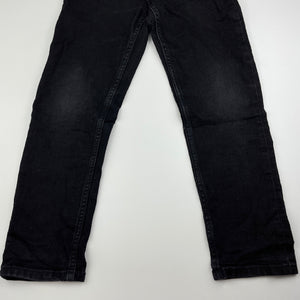 Boys H&M, black stretch denim jeans, adjustable, Inside leg: 49cm, GUC, size 7,  