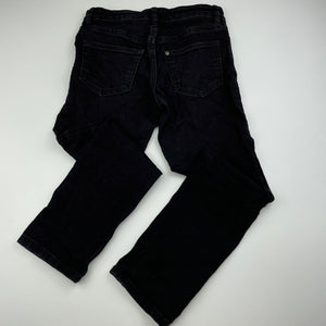 Boys H&M, black stretch denim jeans, adjustable, Inside leg: 49cm, GUC, size 7,  