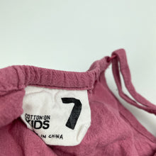 Load image into Gallery viewer, Girls Cotton On, pink cotton summer playsuit / overalls, GUC, size 7,  