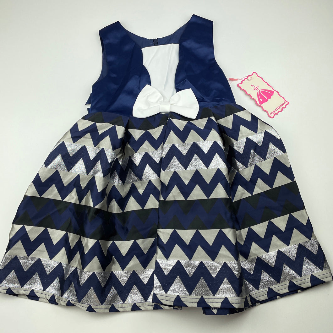 Girls TONGTONGMI, cotton lined party dress, armpit to armpit: 27.5cm, NEW, size 3, L: 53cm