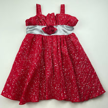 Load image into Gallery viewer, Girls Pacific , red &amp; silver party dress, FUC, size 1, L: 48cm