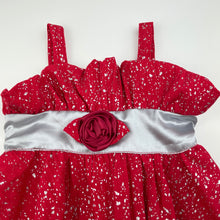 Load image into Gallery viewer, Girls Pacific , red &amp; silver party dress, FUC, size 1, L: 48cm