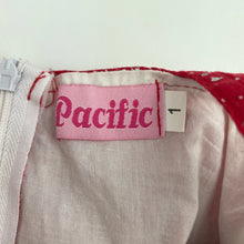 Load image into Gallery viewer, Girls Pacific , red &amp; silver party dress, FUC, size 1, L: 48cm
