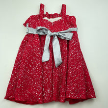 Load image into Gallery viewer, Girls Pacific , red &amp; silver party dress, FUC, size 1, L: 48cm