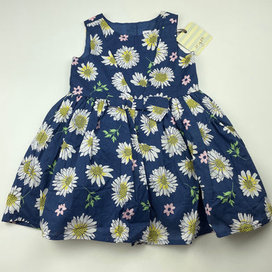 Girls Origami, lined floral cotton party dress, NEW, size 1, L: 46cm