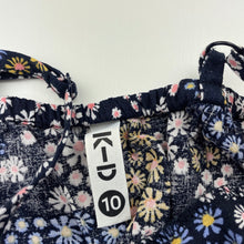 Load image into Gallery viewer, Girls KID, navy floral linen blend top, EUC, size 10,  