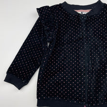 Load image into Gallery viewer, Girls Dymples, black &amp; pink velour sweater / top, FUC, size 2,  