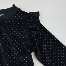 Load image into Gallery viewer, Girls Dymples, black &amp; pink velour sweater / top, FUC, size 2,  