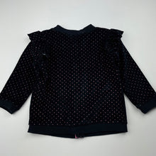 Load image into Gallery viewer, Girls Dymples, black &amp; pink velour sweater / top, FUC, size 2,  