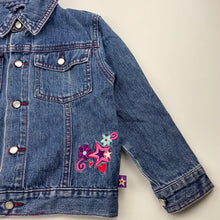Load image into Gallery viewer, Girls Bbtoo, embroidered lightweight denim jacket, FUC, size 4,  