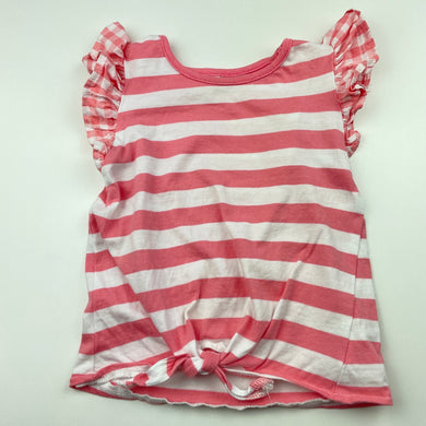 Girls Dymples, striped cotton tie front top, FUC, size 1,  