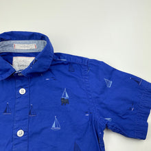 Load image into Gallery viewer, Boys Junior J, blue cotton short sleeve shirt, GUC, size 2-3,  