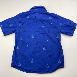 Boys Junior J, blue cotton short sleeve shirt, GUC, size 2-3,  