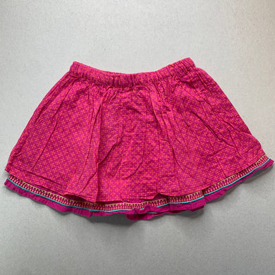 Girls Target, lined cotton skirt, elasticated, L: 27cm, GUC, size 5,  