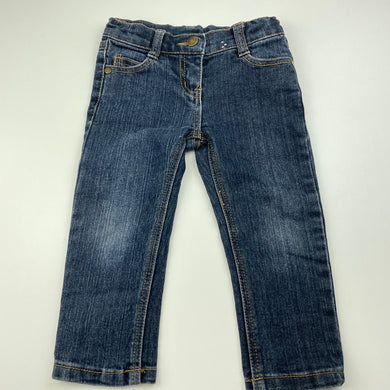 Girls Target, dark denim jeans, adjustable, Inside leg: 31.5cm, GUC, size 2,  