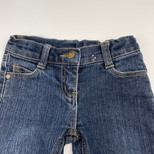 Load image into Gallery viewer, Girls Target, dark denim jeans, adjustable, Inside leg: 31.5cm, GUC, size 2,  