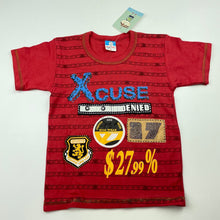 Load image into Gallery viewer, Boys PAK PAO, red t-shirt / top, armpit to armpit: 28cm, NEW, size 3-4,  