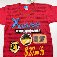 Load image into Gallery viewer, Boys PAK PAO, red t-shirt / top, armpit to armpit: 28cm, NEW, size 3-4,  
